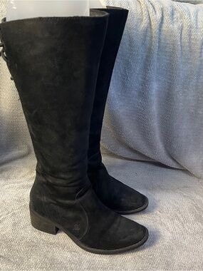 Born Felicia Women's Black Knee-High Suede riding Boots size 7.5